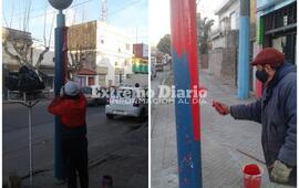 Imagen de Zona centro: Pintura de columnas de alumbrado p&uacute;blico sobre calle San Mart&iacute;n