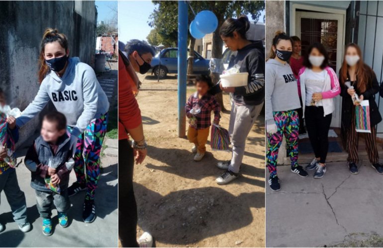 La agrupación regaló presentes a los niños.