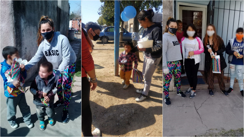 La agrupaci&oacute;n regal&oacute; presentes a los ni&ntilde;os.