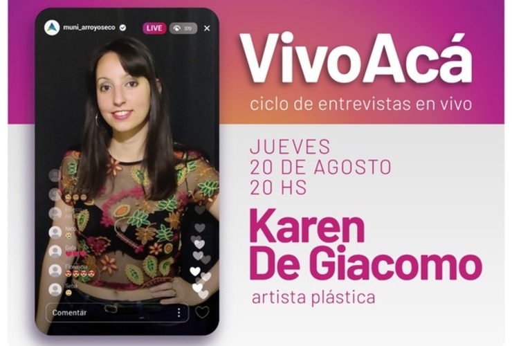 Imagen de Vivo Acá, Ciclo de entrevistas en vivo: Karen De Giácomo, artista plástica