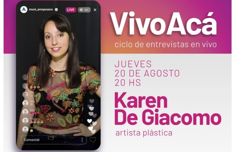Imagen de Vivo Ac&aacute;, Ciclo de entrevistas en vivo: Karen De Gi&aacute;como, artista pl&aacute;stica