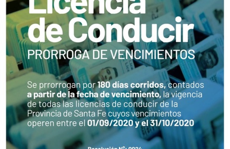Imagen de Pr&oacute;rroga de los vencimientos de licencias de conducir provinciales.