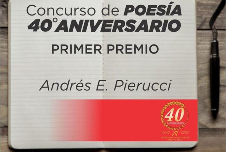 Imagen de Andrés Pierucci ganador del primer premio del Concurso de Poesía 40° Aniversario de Bomberos Voluntarios