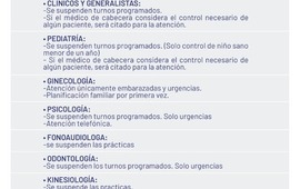Imagen de Restringen atenciones en efectores p&uacute;blicos de la ciudad