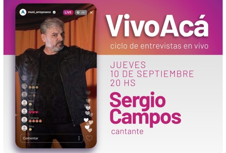 Imagen de Vivo Acá, Ciclo de entrevistas en vivo: Sergio Campos, cantante