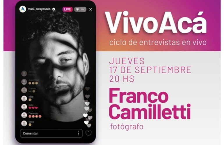 Imagen de VIVO ACÁ, Ciclo de entrevistas en vivo: Franco Camilletti, fotógrafo