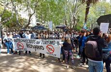 La manifestación se realizó esta mañana frente a la Municipalidad de Rosario