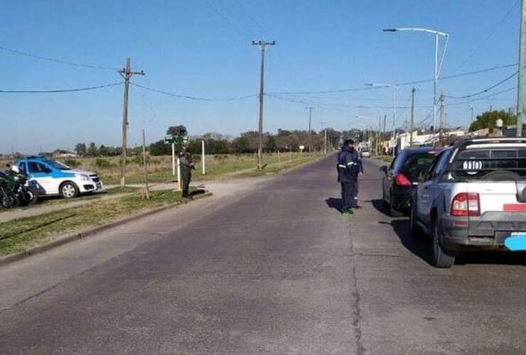 Uno de los puntos del operativo, en el acceso a Ruta 21.