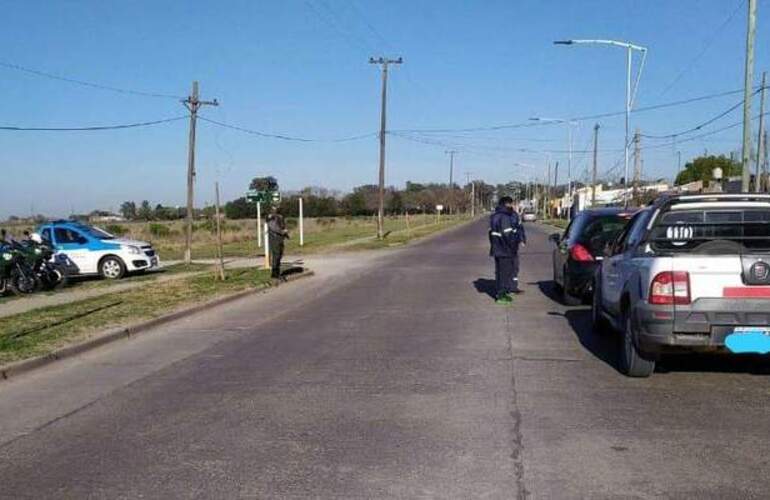 Uno de los puntos del operativo, en el acceso a Ruta 21.