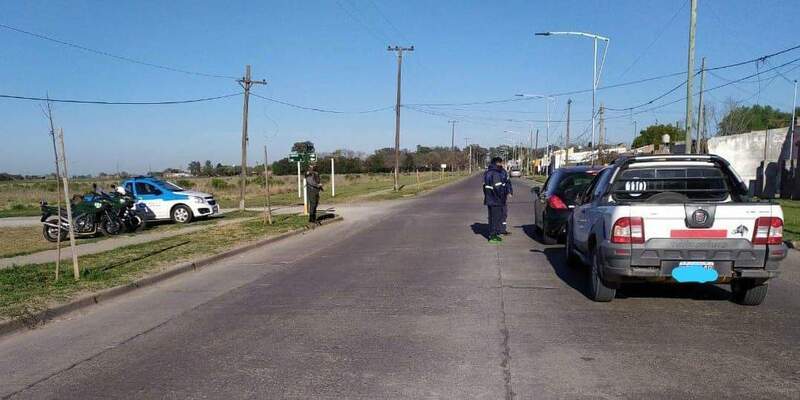 Uno de los puntos del operativo, en el acceso a Ruta 21.