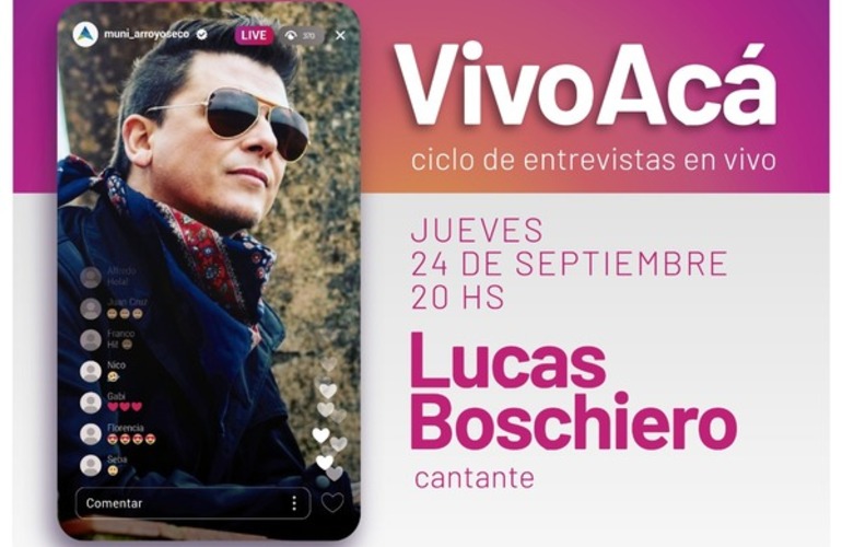 Imagen de Vivo Acá, Ciclo de entrevistas en vivo: Lucas Boschiero, cantante