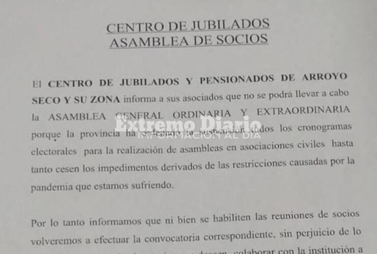 Imagen de Asamblea suspendida