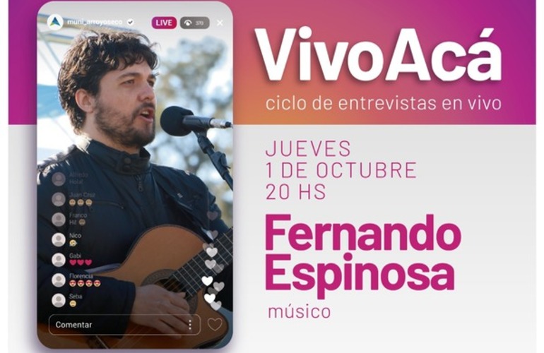 Imagen de Vivo Acá, Ciclo de entrevistas en vivo: Fernando Espinosa