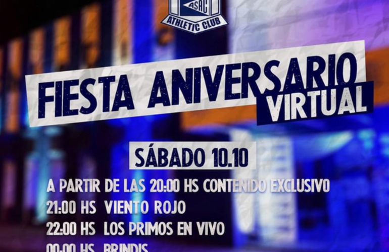 Imagen de A.S.A.C. realizará su Fiesta Aniversario Virtual, con shows y brindis virtuales