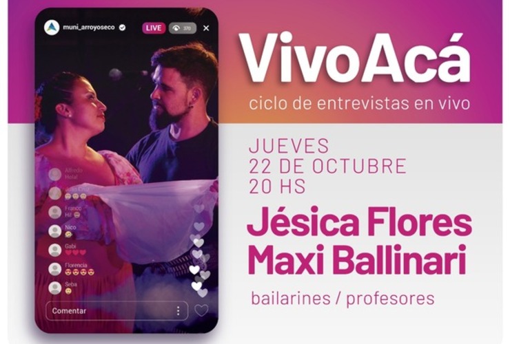 Imagen de VIVO ACÁ, ciclo de entrevistas en vivo: Maximiliano Ballinari y Jésica Flores, bailarines/profesores