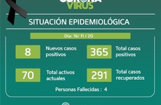 Imagen de Ocho casos positivos: Parte epidemiol&oacute;gico del lunes 16/11