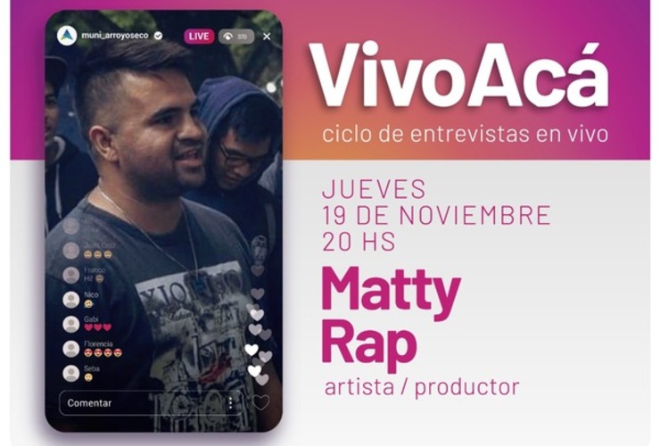 Imagen de ¨Vivo Acá´, Ciclo de entrevistas en vivo: Matty Rap, artista / productor