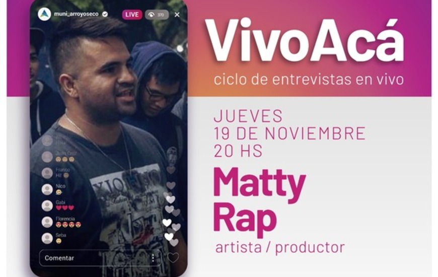 Imagen de &uml;Vivo Ac&aacute;&acute;, Ciclo de entrevistas en vivo: Matty Rap, artista / productor