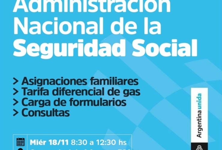 Imagen de Mañana: La Administración Nacional de la Seguridad Social llega a la ciudad