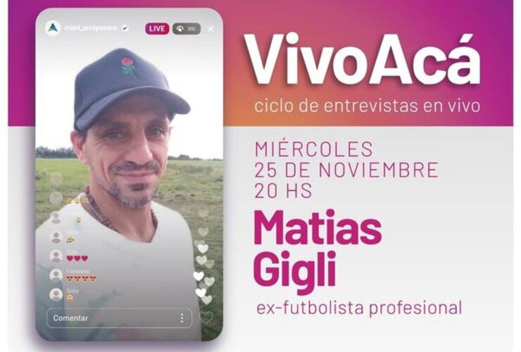 Imagen de Vivo Acá, ciclo de entrevistas en vivo: Matías Gigli, ex futbolista