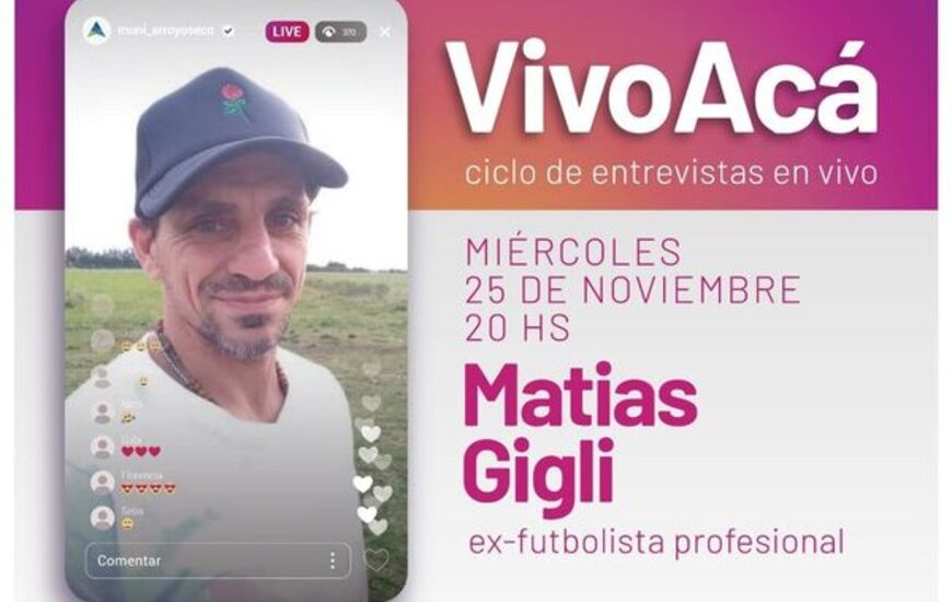 Imagen de Vivo Ac&aacute;, ciclo de entrevistas en vivo: Mat&iacute;as Gigli, ex futbolista