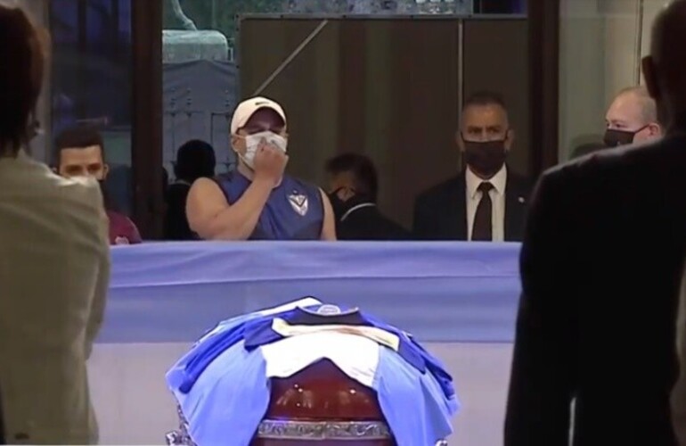 El velatorio de Maradona en la Casa Rosada. (Captura Todo Noticias)