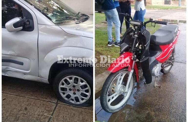 Imagen de Otro choque: Colisión entre un automóvil y una moto