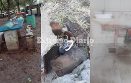 Da&ntilde;os en parte del camping y en el sector de ba&ntilde;os.