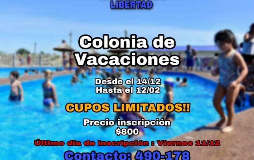 Imagen de El club Libertad, iniciar&aacute; su colonia de vacaciones, el 14 de Diciembre