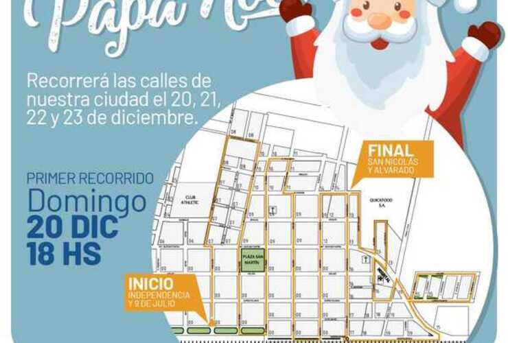 Imagen de Papá Noel ya puso fechas para recorrer los barrios de la ciudad