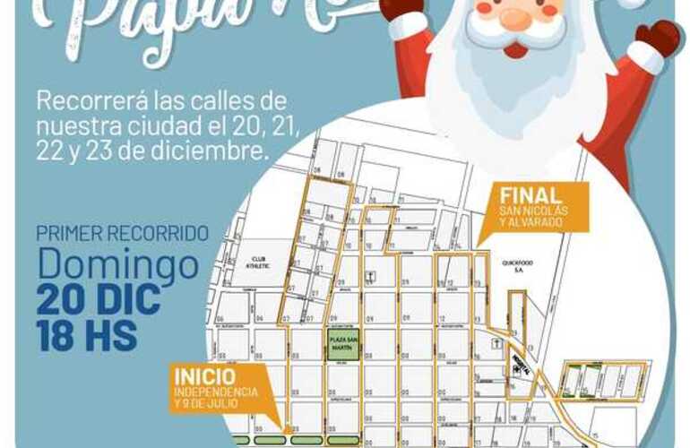 Imagen de Papá Noel ya puso fechas para recorrer los barrios de la ciudad