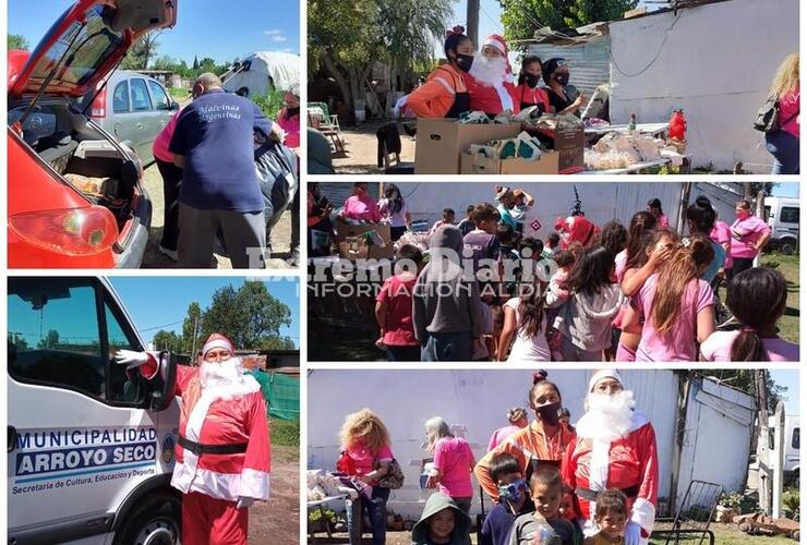 Imagen de Reinas Tejedoras junto a Papá Noel cerrando el calendario 2020