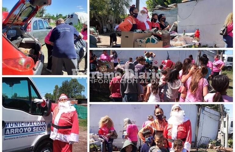 Imagen de Reinas Tejedoras junto a Papá Noel cerrando el calendario 2020