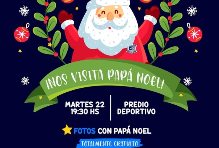 Imagen de Mañana martes, Papá Noel, visitará el Arroyo Seco Athletic Club