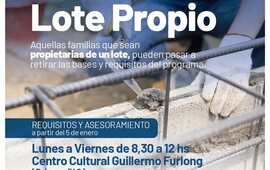 Imagen de Requisitos y asesoramiento para el Programa Lote Propio