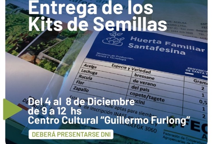 Imagen de Entrega de kits para los inscriptos en el Programa Provincial Huerta Familiar Santafesina