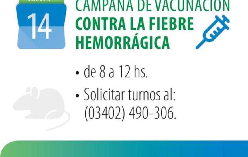 Imagen de El CIC y el SAMCo vacunar&aacute;n con turnos previos contra la FHA