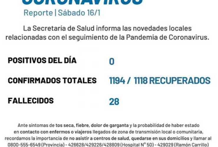 Imagen de Arroyo Seco: El reporte del sábado no registra casos nuevos de covid