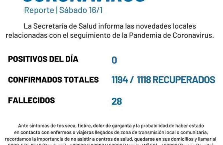 Imagen de Arroyo Seco: El reporte del s&aacute;bado no registra casos nuevos de covid