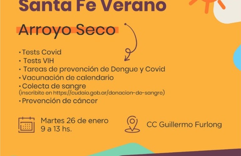 Imagen de Salud: Arroyo Seco será parte del Operativo Santa Fe Verano