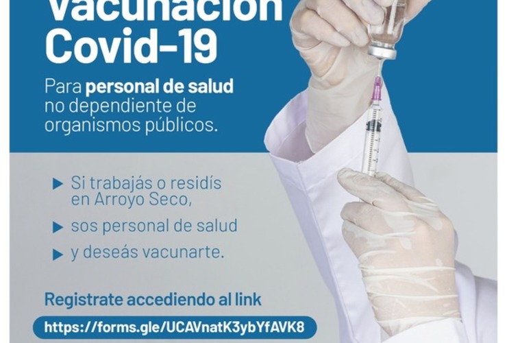 Imagen de Covid - 19: Vacunación para personal de salud no dependiente de organismos públicos