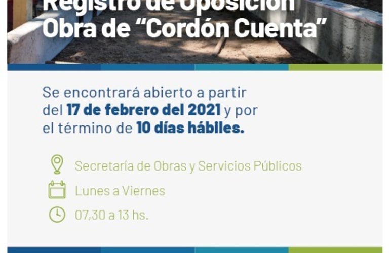 Imagen de Apertura registro de oposición cordón cuneta