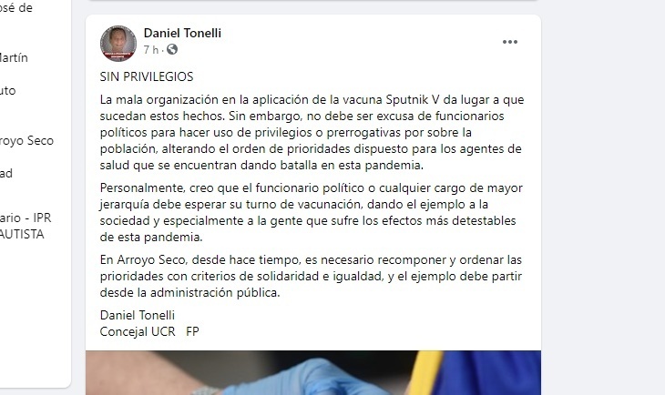 Foto: captura de pantalla Facebook