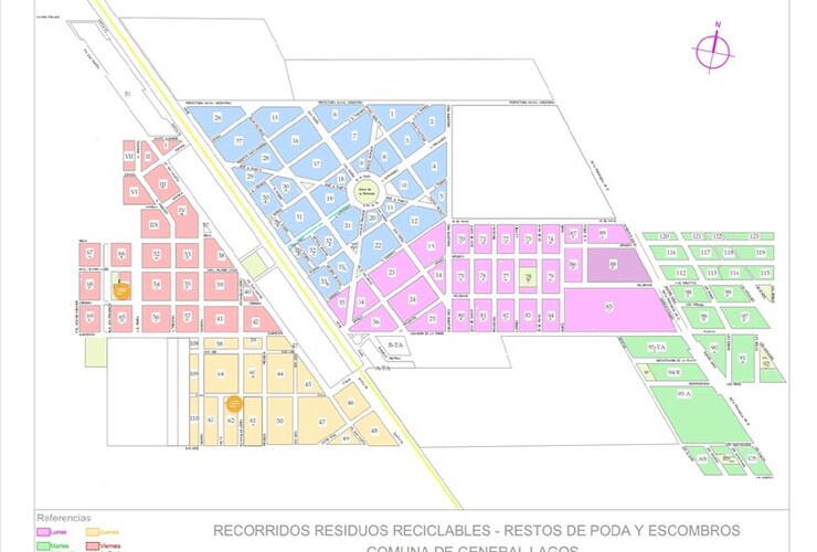 El plano del recorrido de recolección.