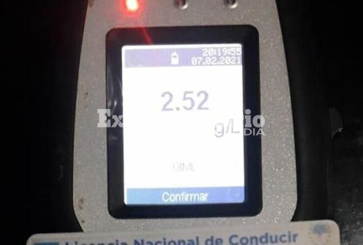 Imagen de Un conductor dio 2,52 al test de alcoholemia