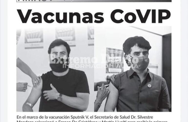 Imagen de El esc&aacute;ndalo nacional reaviv&oacute; el debate local por la vacunaci&oacute;n a funcionarios pol&iacute;ticos