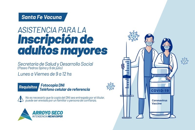 Imagen de Santa Fe Vacuna: Asistencia de la municipalidad a adultos mayores para acceder al registro