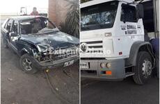 Imagen de Accidente vehicular en el ingreso al barrio Azahares en Fighiera