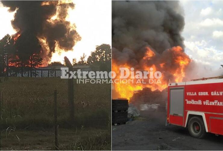 El incendio se produjo en una carbonería donde trabajaron ocho dotaciones de bomberos.