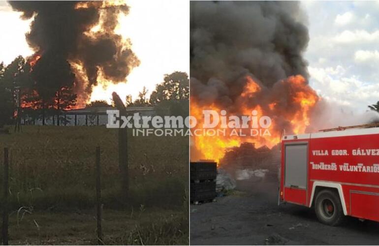 El incendio se produjo en una carbonería donde trabajaron ocho dotaciones de bomberos.